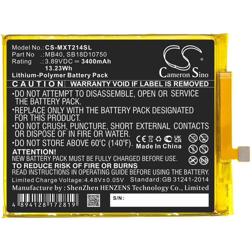 Batterie Sostituisce MB40