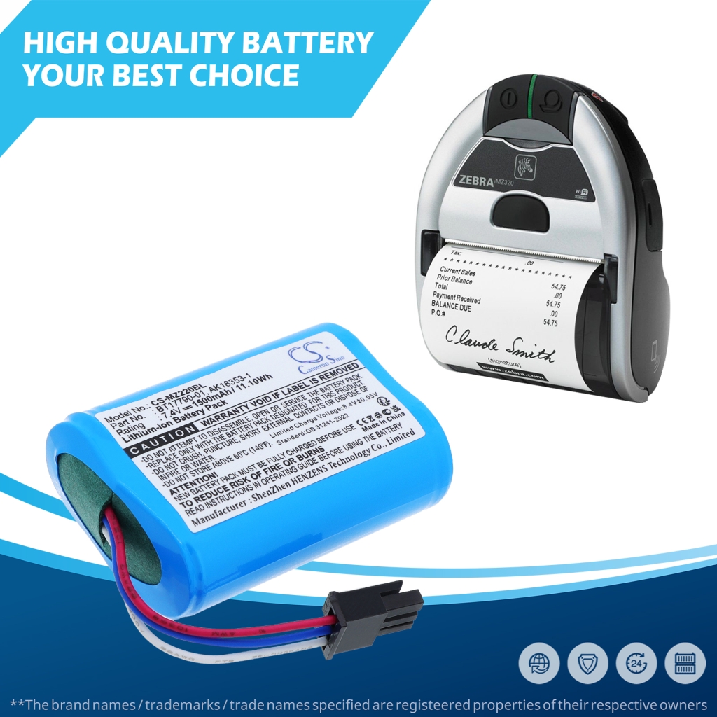 Batteria compatibile con Zebra CS-MZ220BL