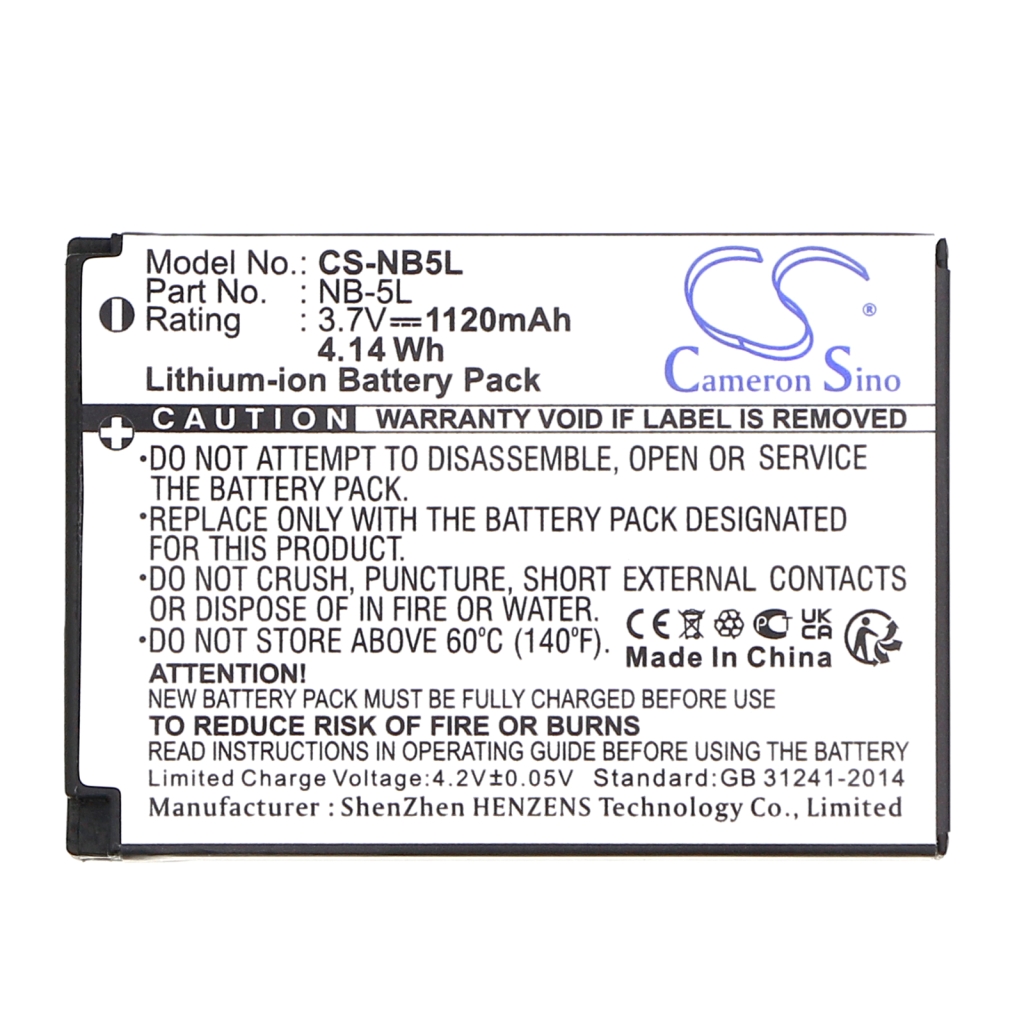 Sostituzione della batteria compatibile per Canon NB-5L
