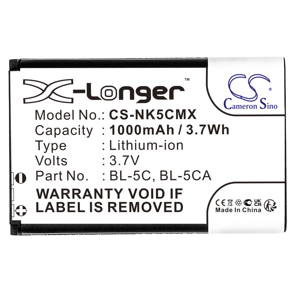 Sostituzione della batteria compatibile per Nokia BL-5C,BL-5CA,BL-6SP