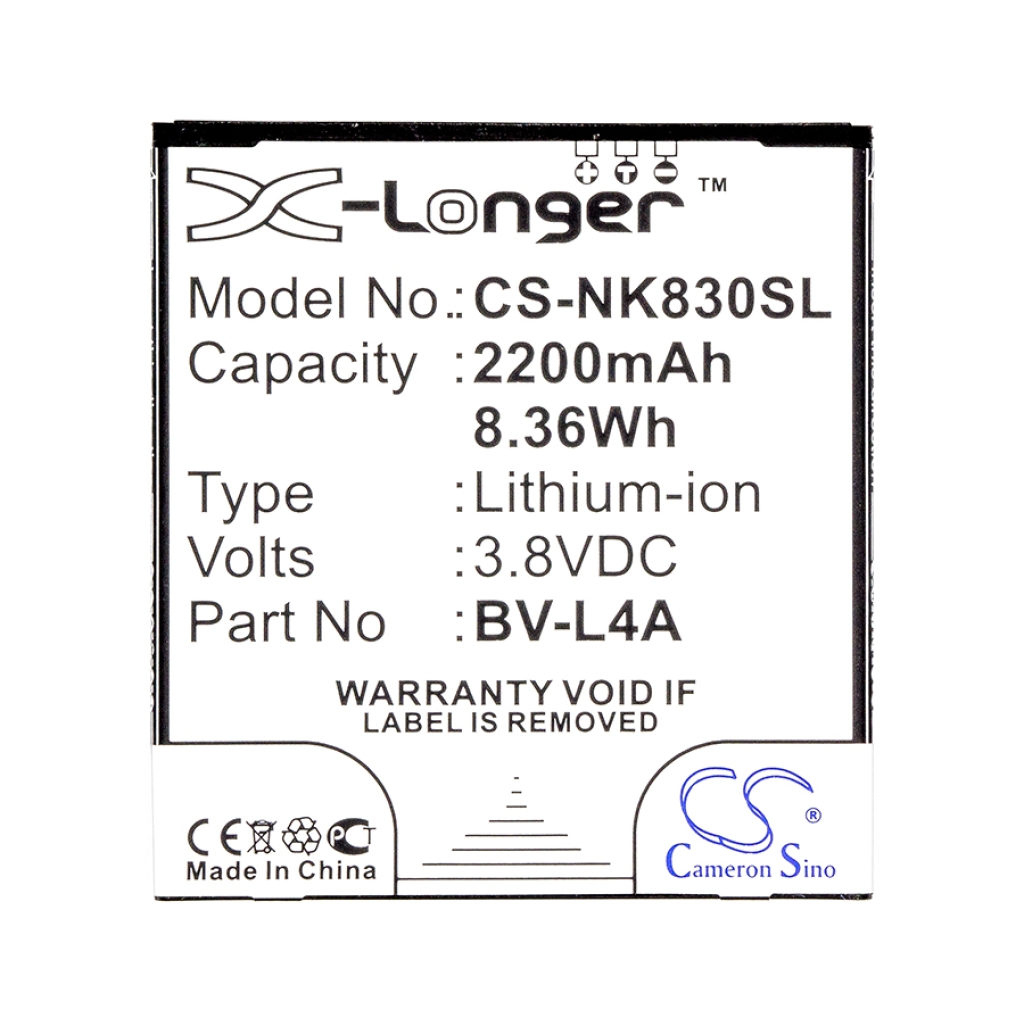 Sostituzione della batteria compatibile per Nokia BV-L4A
