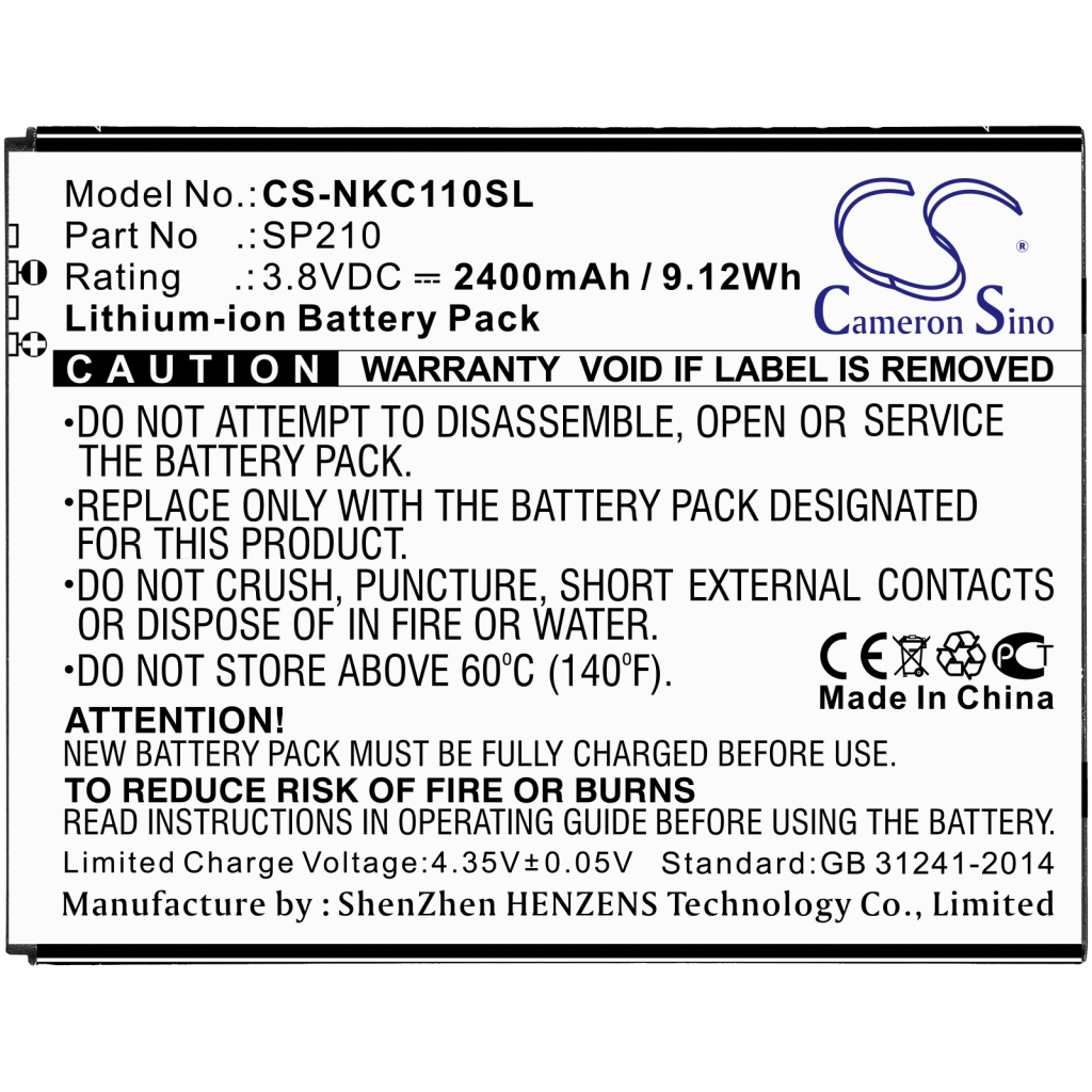 Sostituzione della batteria compatibile per Nokia SP210