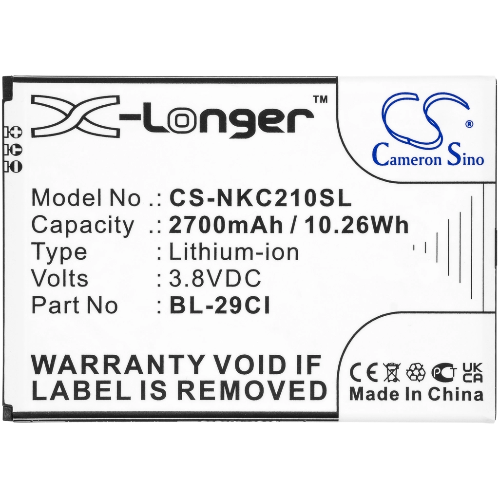 Batterie Batteria del telefono cellulare CS-NKC210SL
