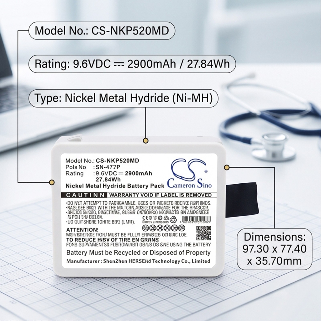 Batteria compatibile con Nihon Kohden CS-NKP520MD