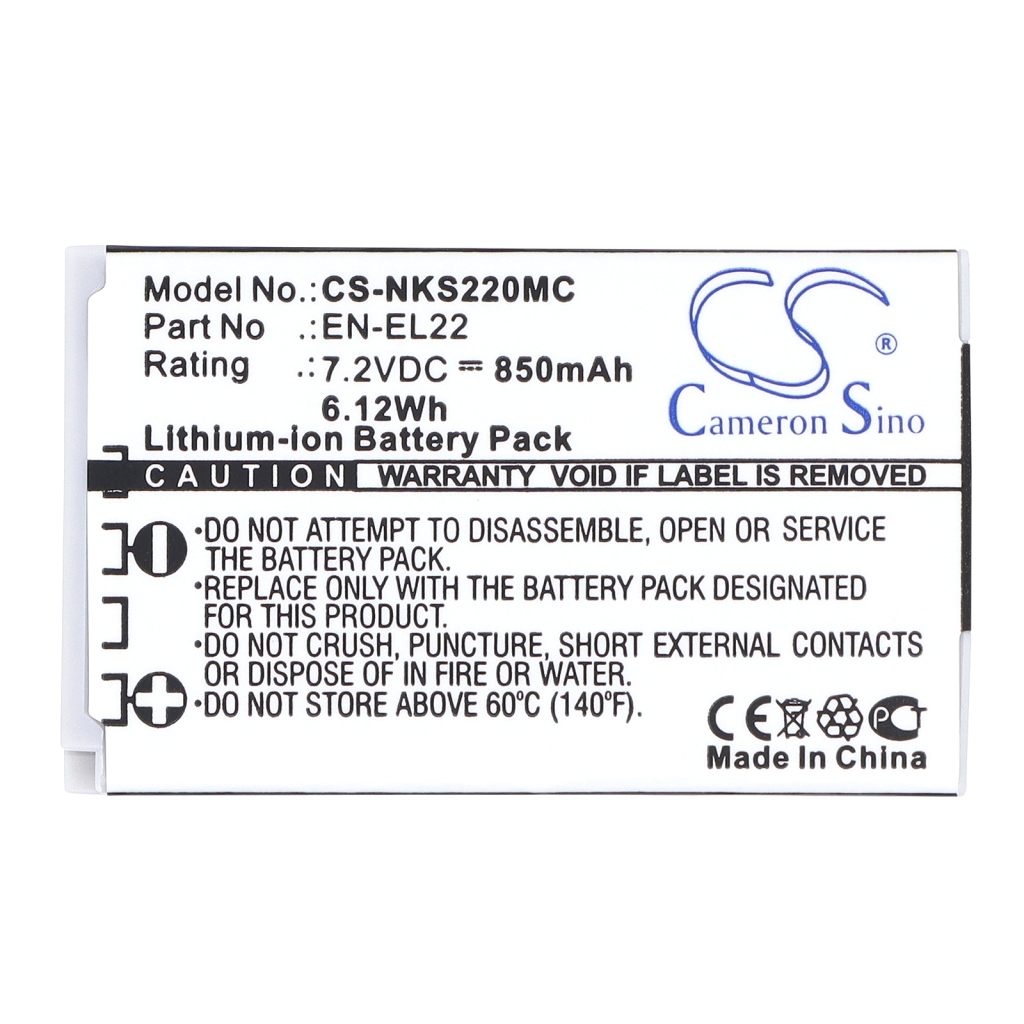 Batteria compatibile con Nikon CS-NKS220MC