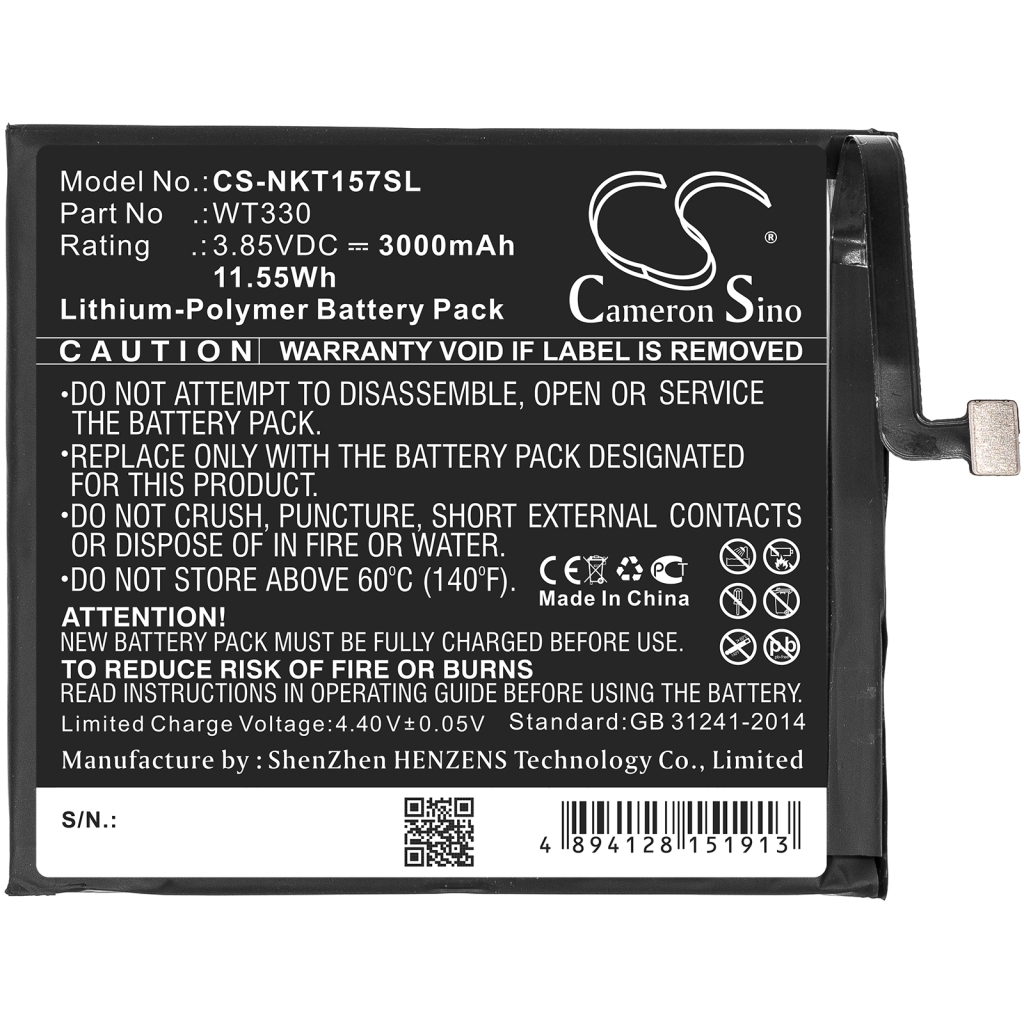 Sostituzione della batteria compatibile per Nokia WT330