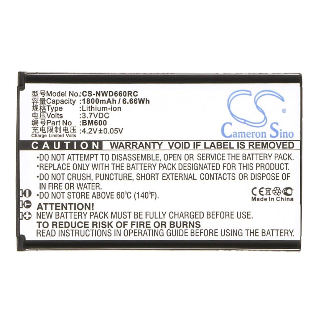 Batterie Batteria hotspot CS-NWD660RC
