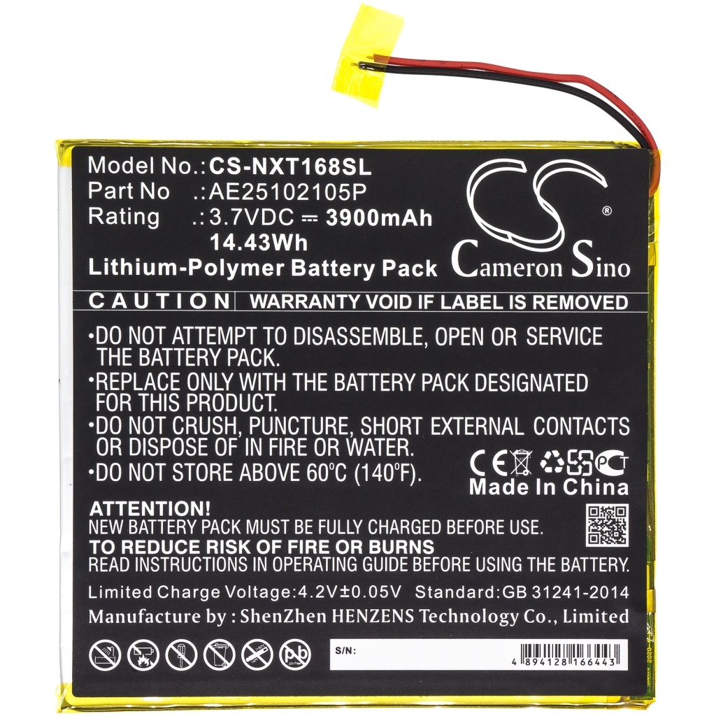 Batteria compressa Nextbook CS-NXT168SL