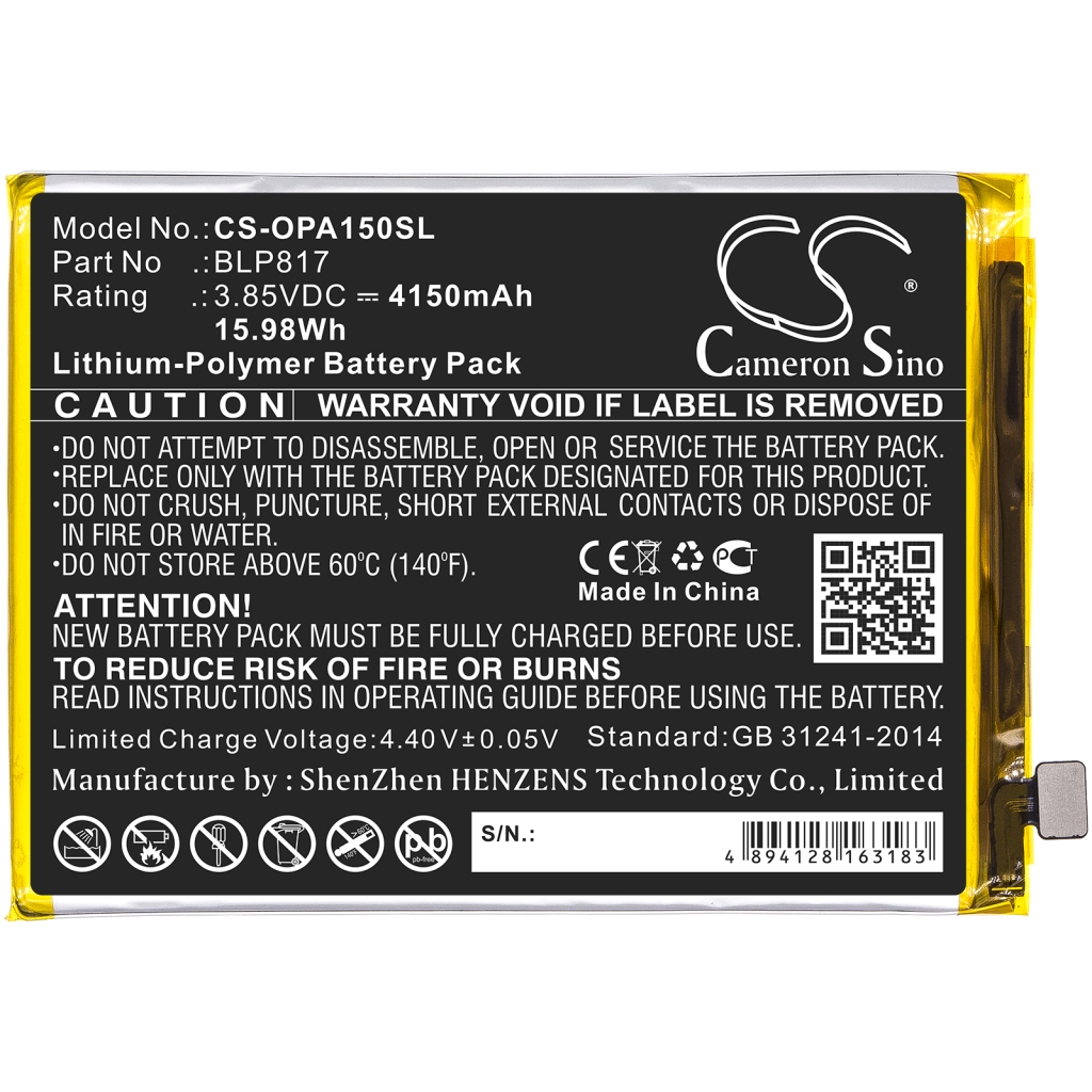 Batteria del telefono cellulare OPPO A15S (CS-OPA150SL)