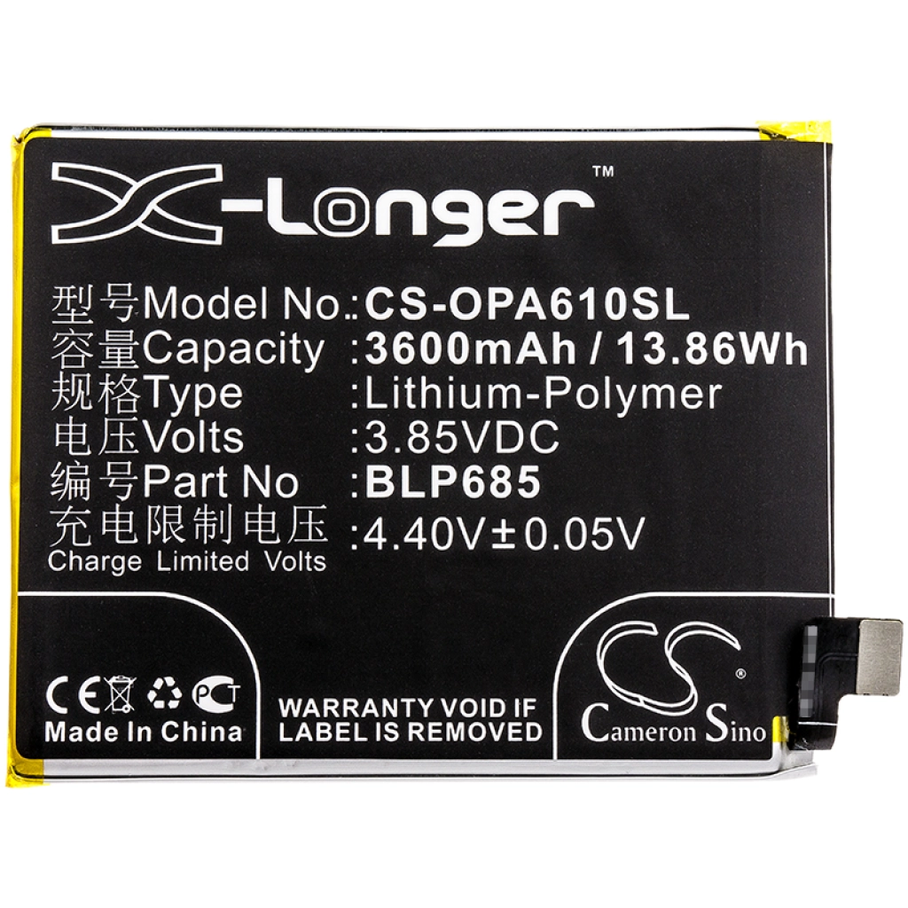Batterie Batteria del telefono cellulare CS-OPA610SL