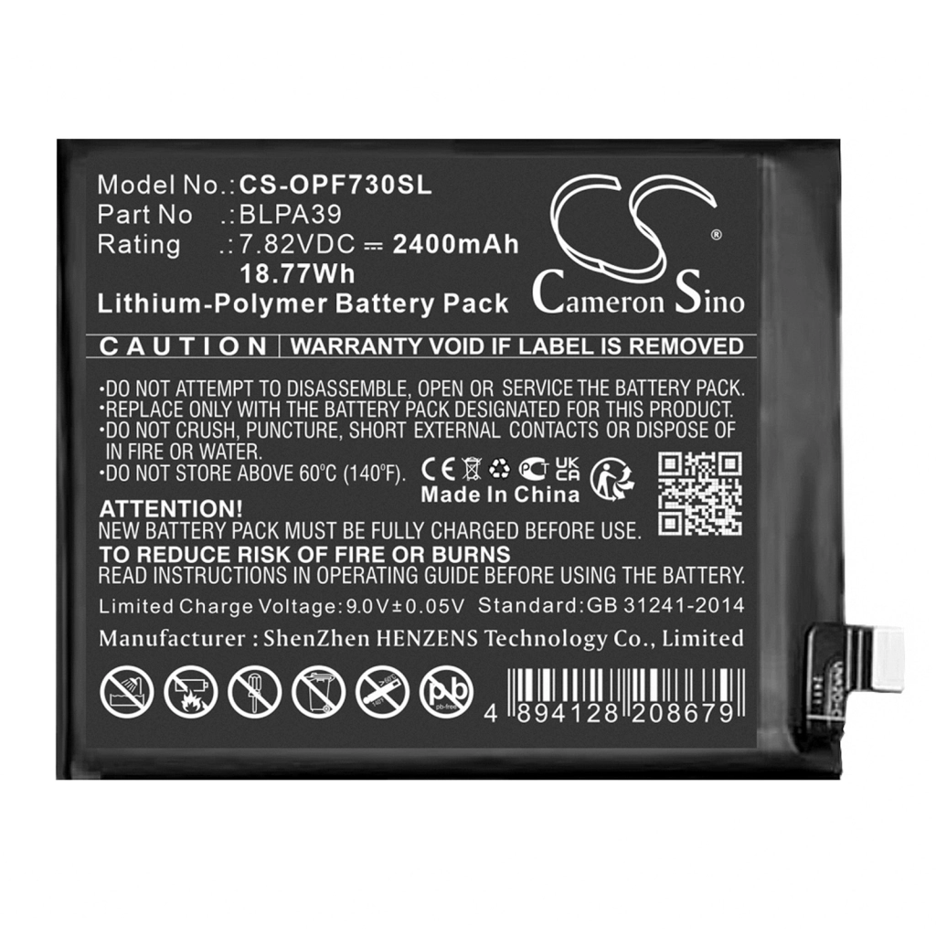 Batterie Batteria del telefono cellulare CS-OPF730SL