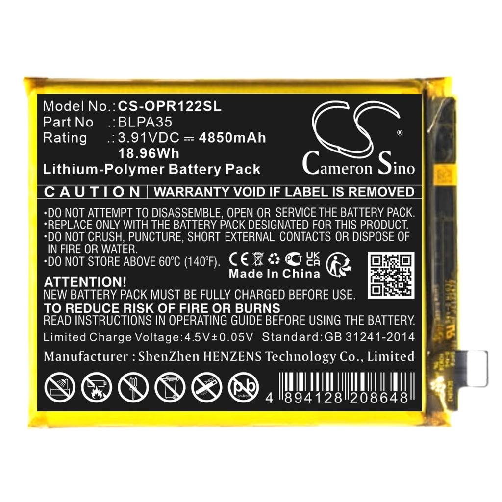 Sostituzione della batteria compatibile per OPPO BLPA35