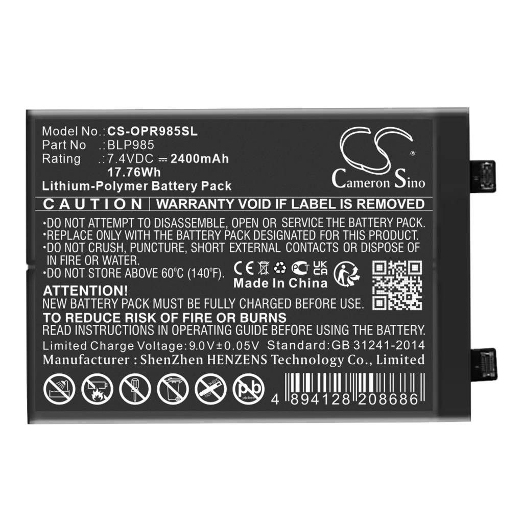 Sostituzione della batteria compatibile per OPPO BLP985