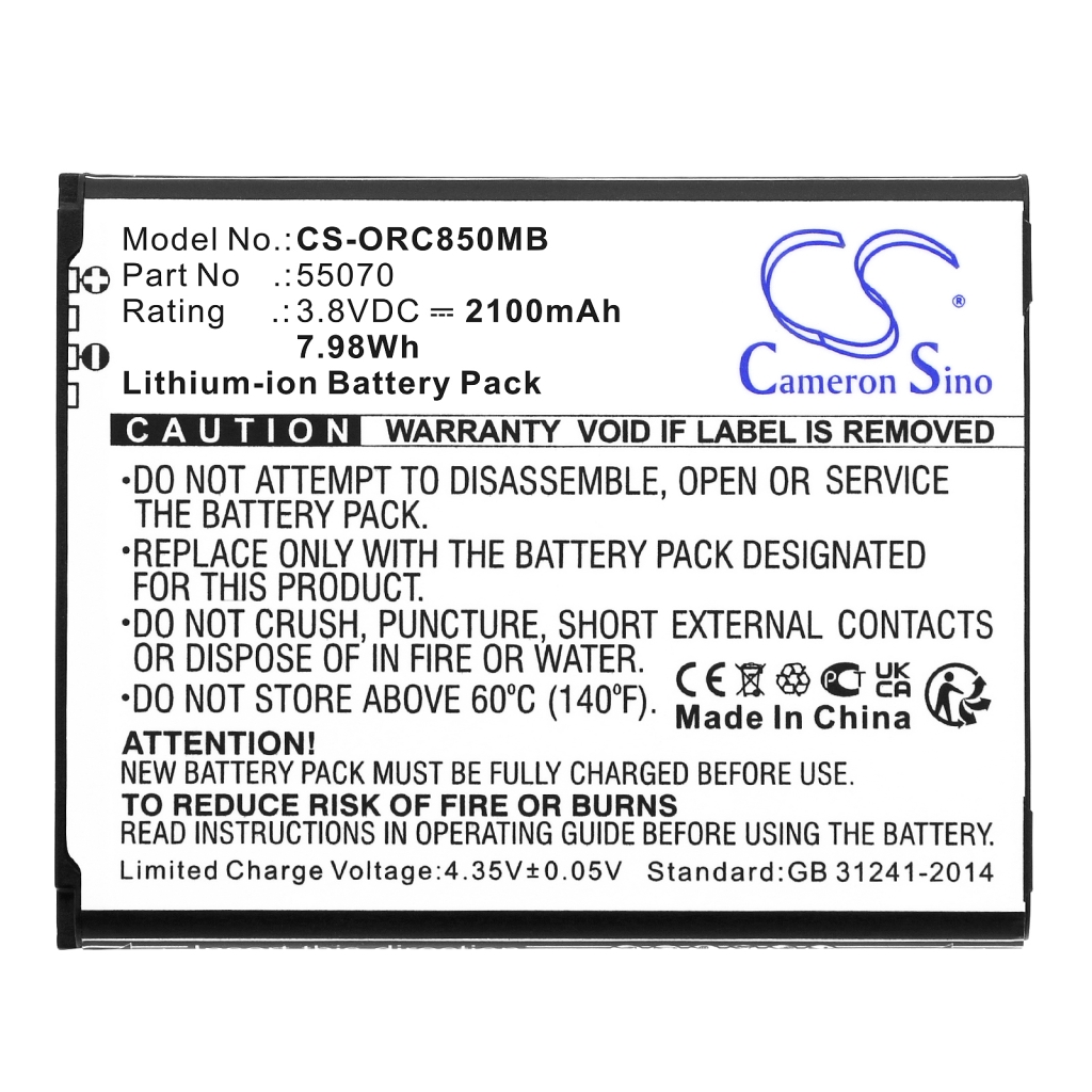 Batterie Batteria del telefono cellulare CS-ORC850MB