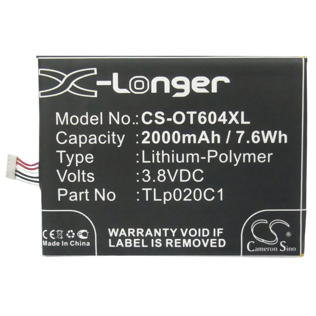 Sostituzione della batteria compatibile per Alcatel CAC2000012C2,TLP020C1,TLP020C2