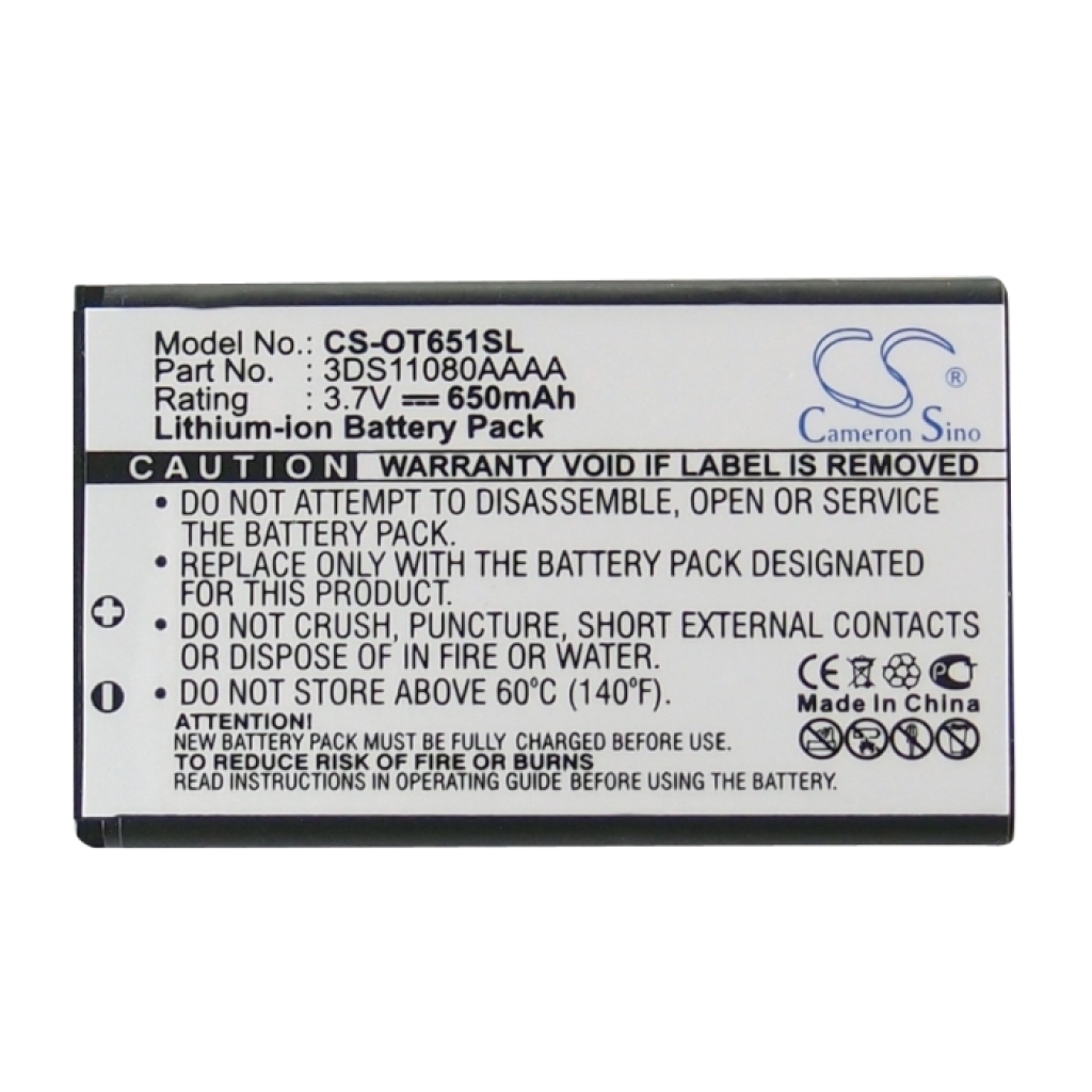 Batteria del telefono cellulare Alcatel OT-E157 (CS-OT651SL)