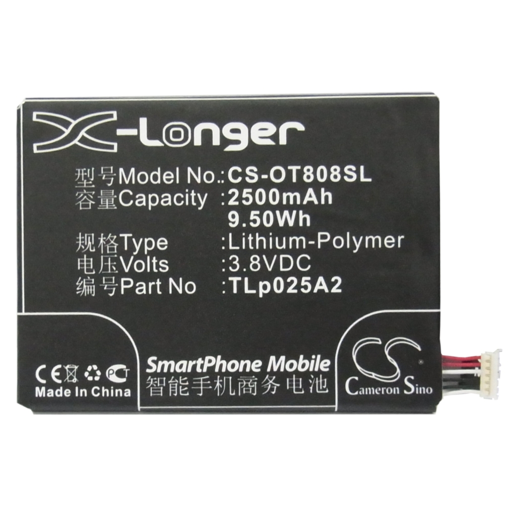 Sostituzione della batteria compatibile per Alcatel CAC2500013C2,TLP025A2,TLP025A4