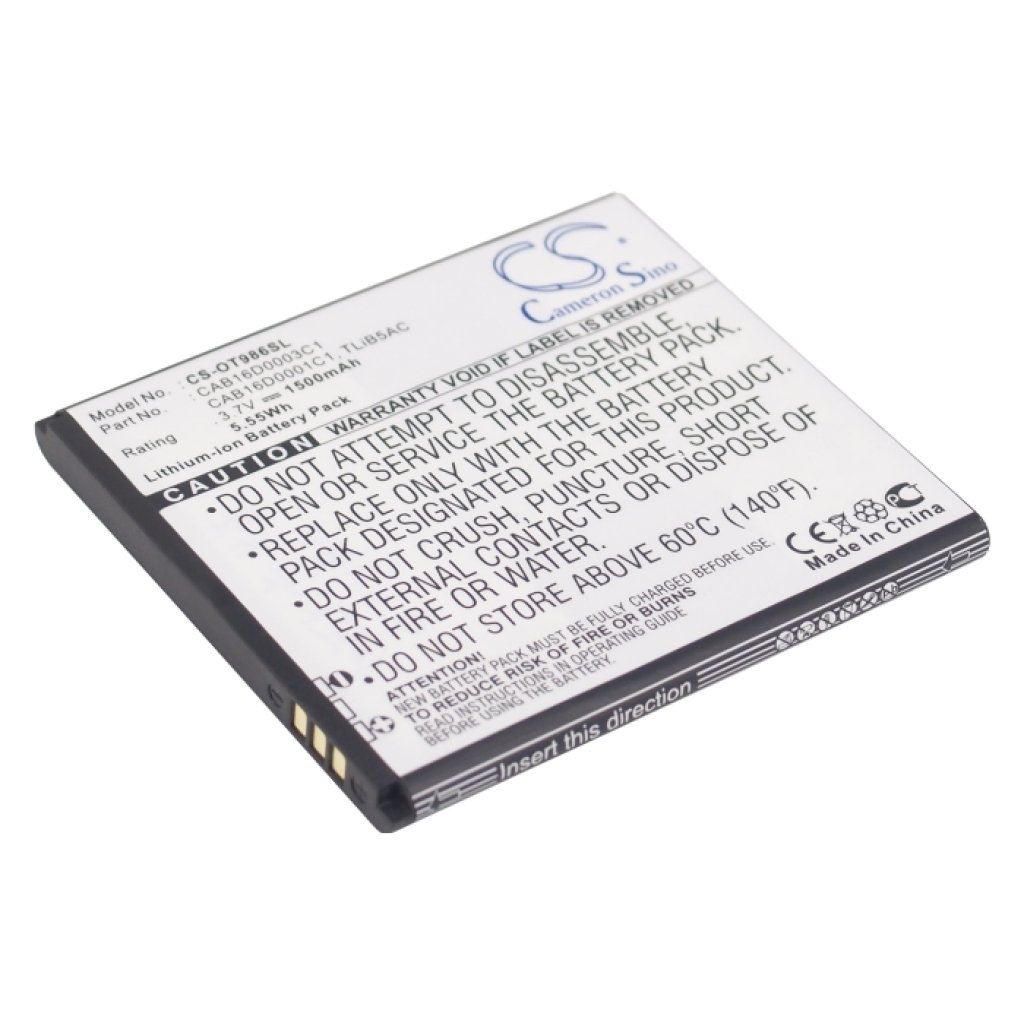 Batteria del telefono cellulare Alcatel CS-OT986SL
