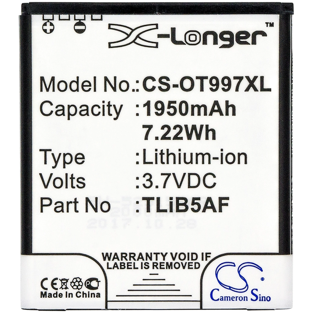Batterie Batteria del telefono cellulare CS-OT997XL