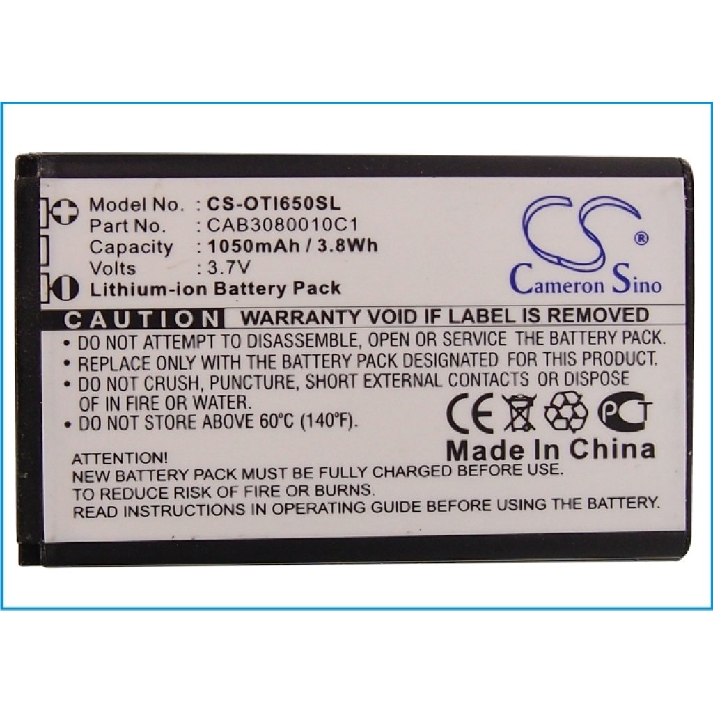 Batteria del telefono cellulare Alcatel CS-OTI650SL