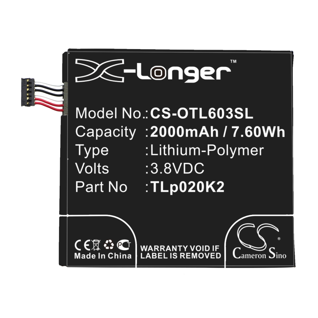 Sostituzione della batteria compatibile per Alcatel C2000023C2,TLP020K2