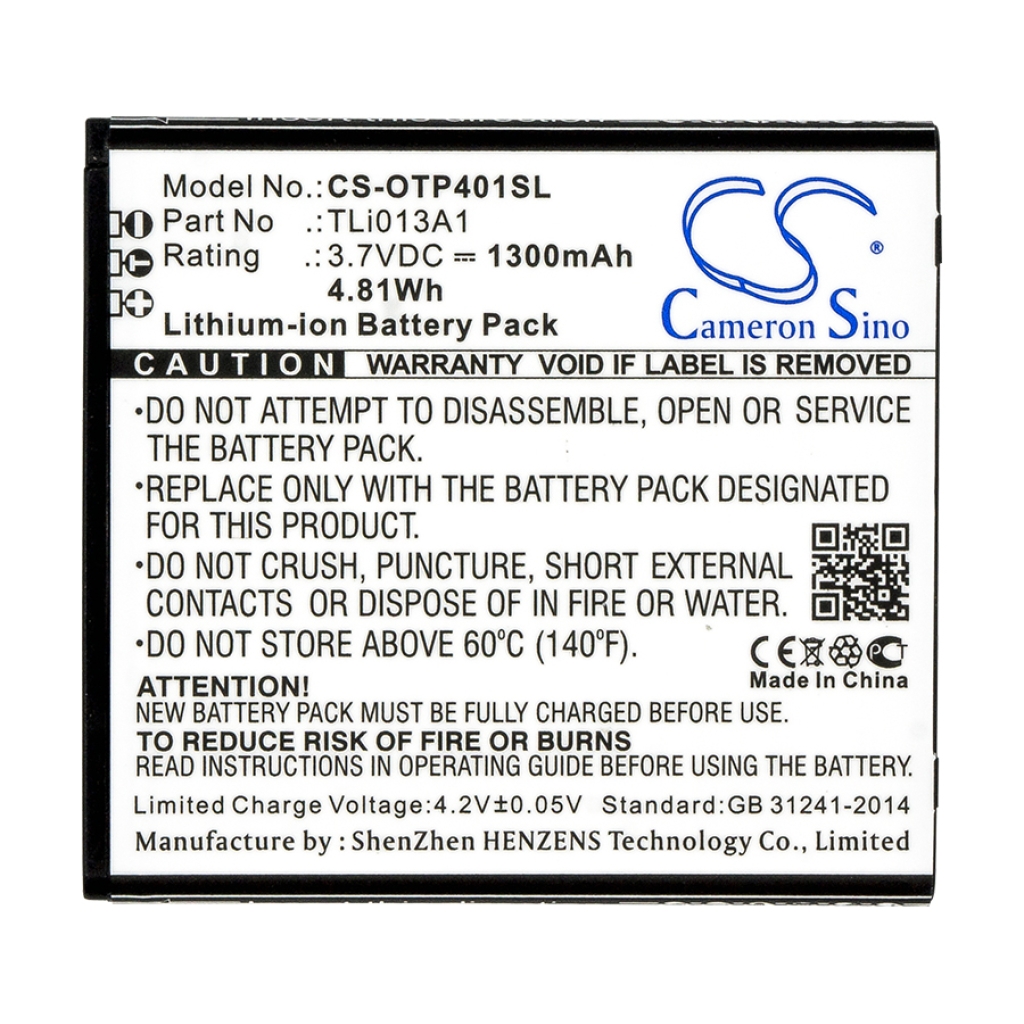 Sostituzione della batteria compatibile per Alcatel TLI013A1,TLI013A7