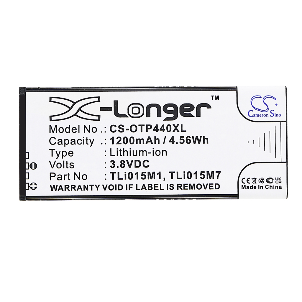 Sostituzione della batteria compatibile per Alcatel TLI015M1,TLI015M7,TLI015MA