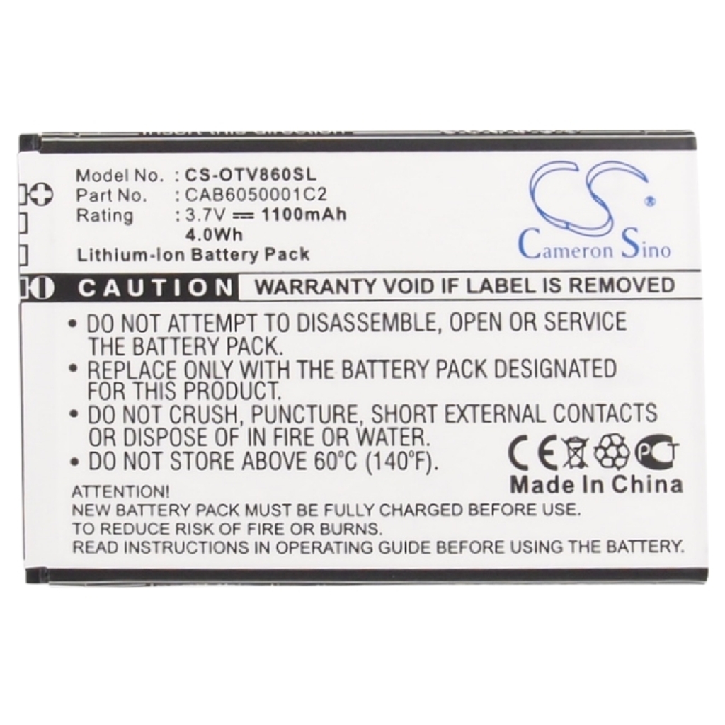 Sostituzione della batteria compatibile per Alcatel CAB6050000C1,CAB6050001C2