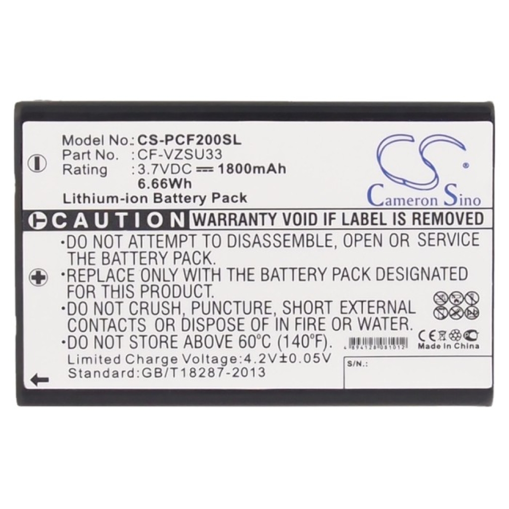 Codice a barre, batteria dello scanner Panasonic CS-PCF200SL