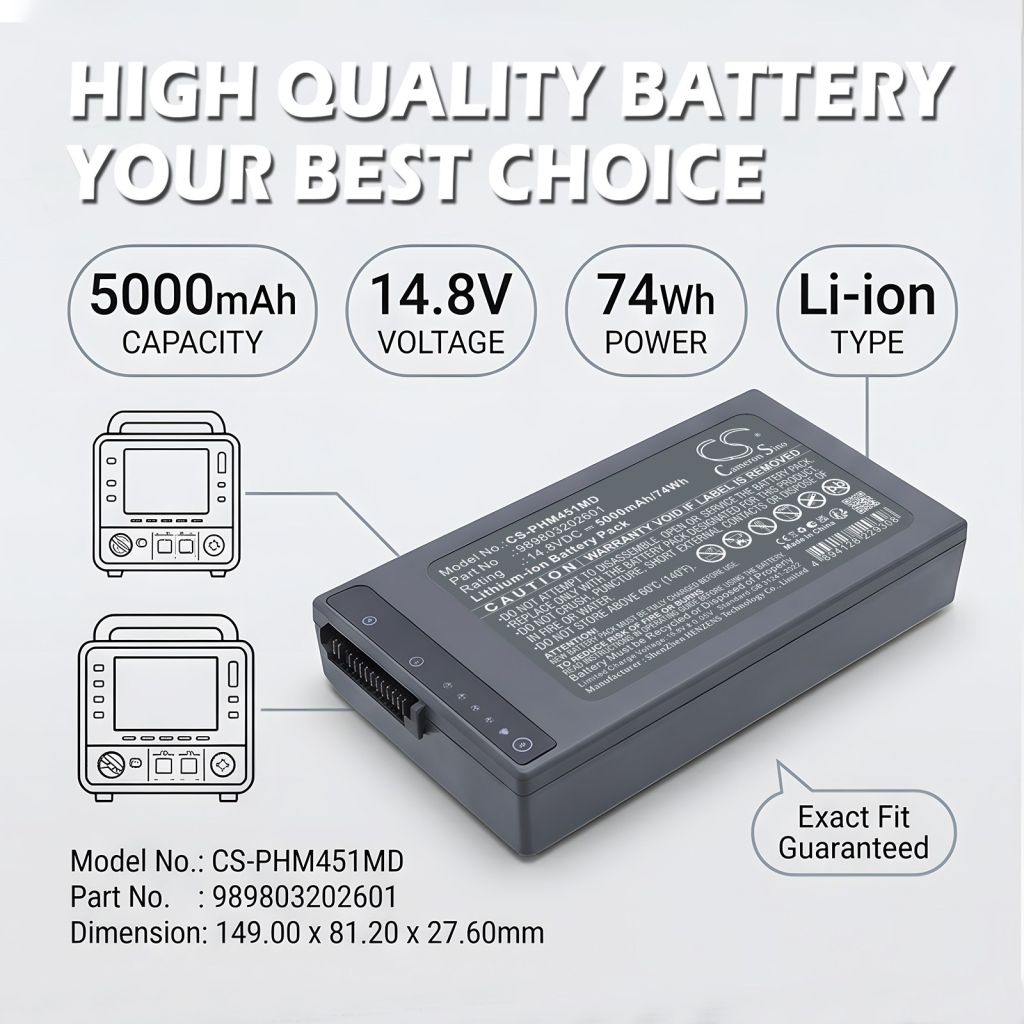 Batteria compatibile con Phillips CS-PHM451MD