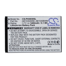 Sostituzione della batteria compatibile per Philips AB1530AWM,AB1530BWM