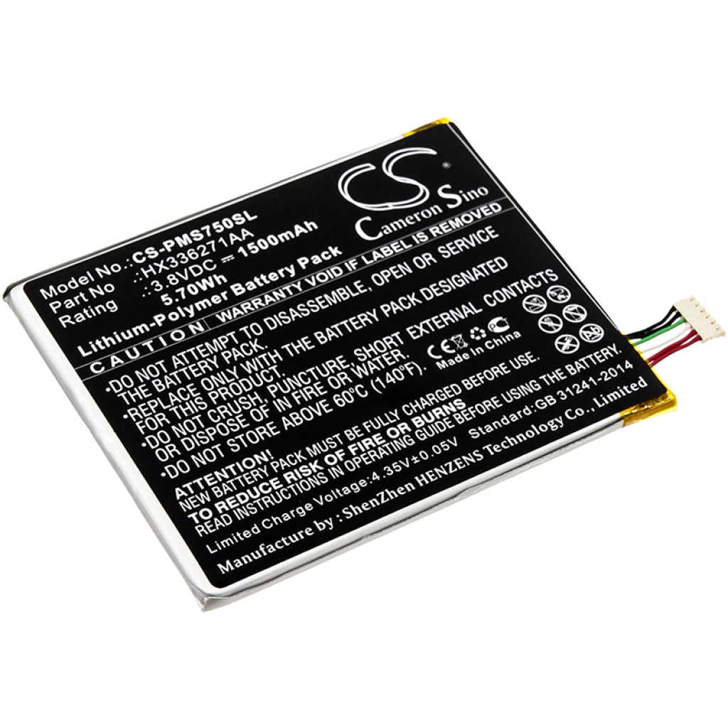 Batterie Batteria del telefono cellulare CS-PMS750SL