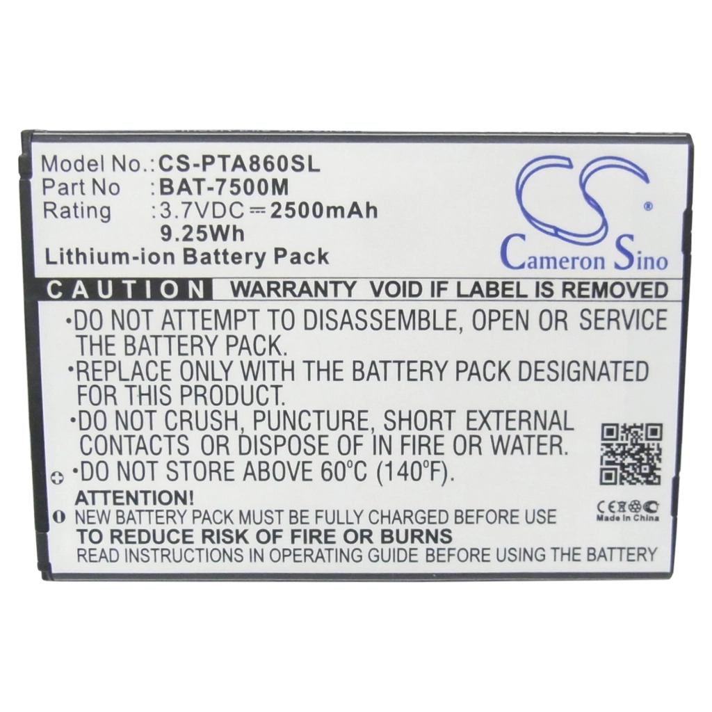 Batterie Batteria del telefono cellulare CS-PTA860SL