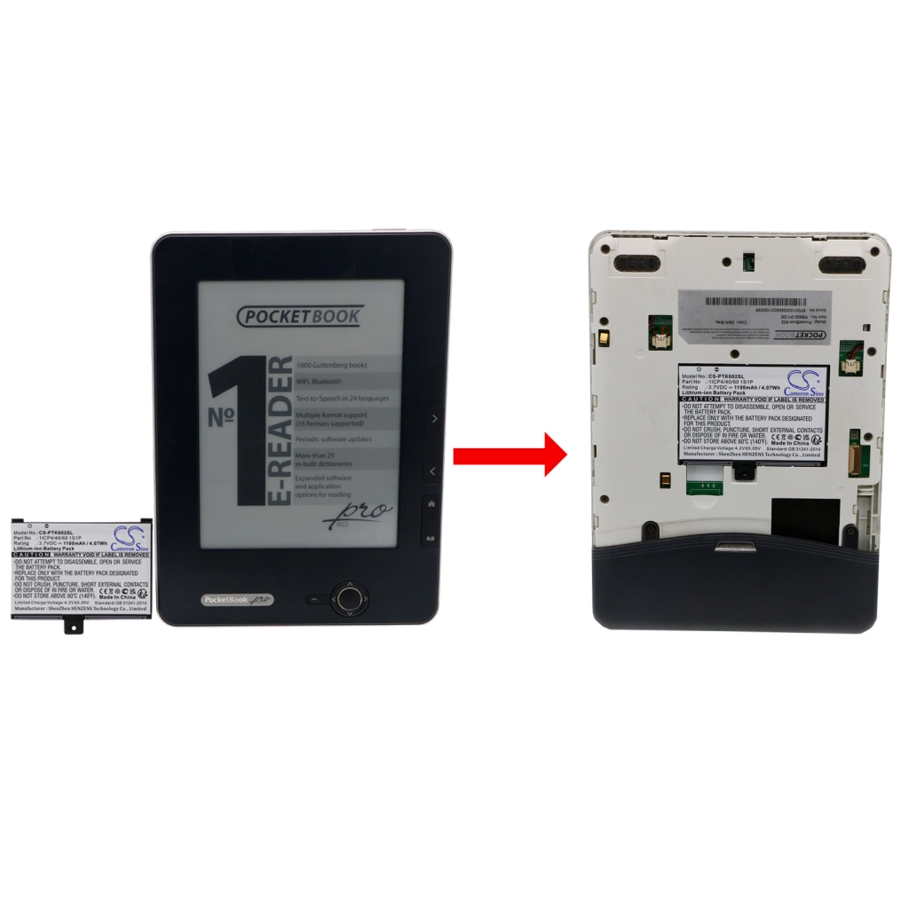 Ebook, batteria eReader Pocketbook Pro 920.W (CS-PTK602SL)