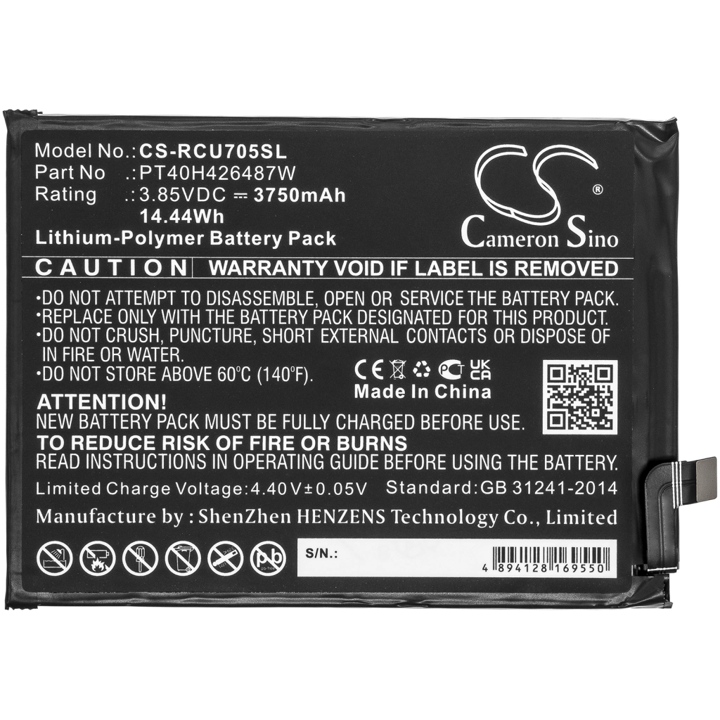 Batterie Batteria del telefono cellulare CS-RCU705SL
