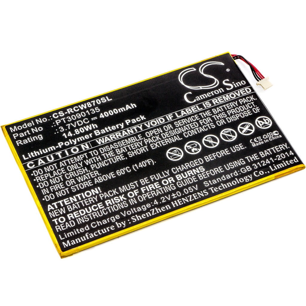 Sostituzione della batteria compatibile per RCA PT3090135