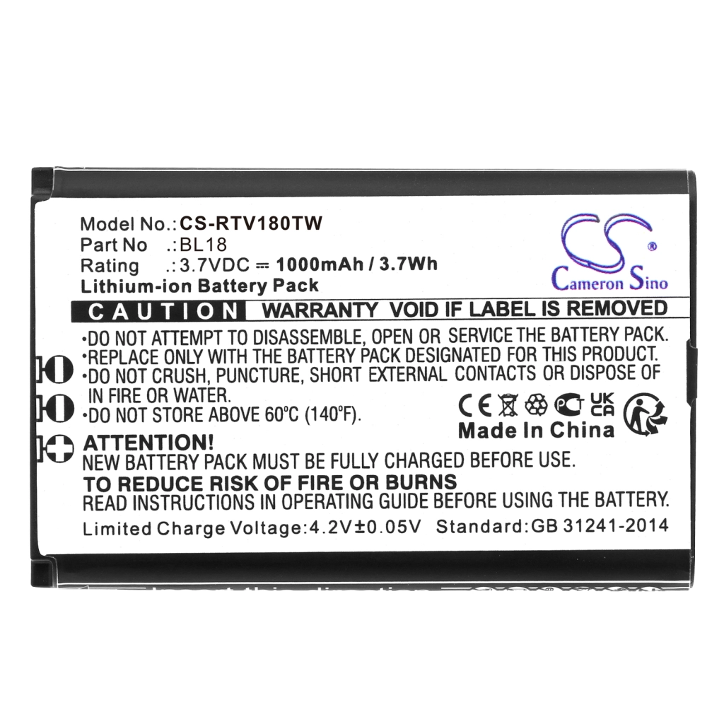 Batteria radio bidirezionale Retevis RT618 (CS-RTV180TW)