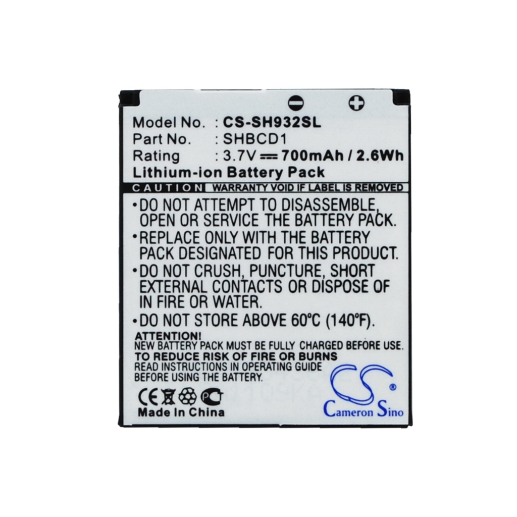 Batterie Batteria del telefono cellulare CS-SH932SL