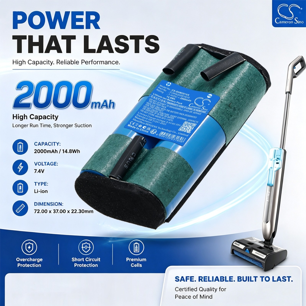 Batterie compatibile con Shark HydroDuo WW201 Cordless Wet & Dry Cleane CS-SHW201VX
