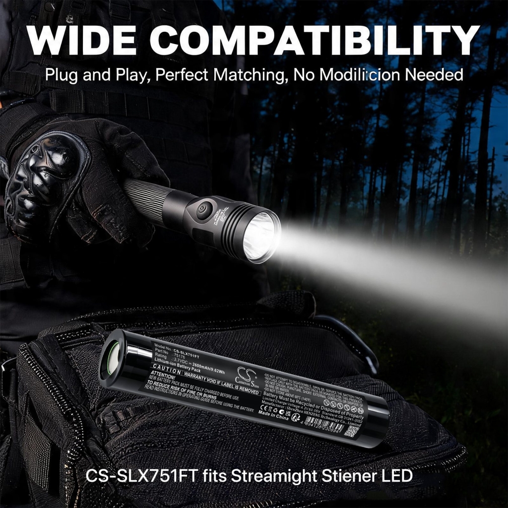 Battery compatible with Streamlight CS-SLX751FT