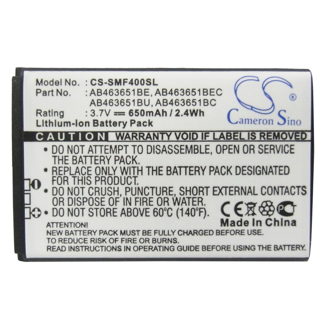 Batteria del telefono cellulare Samsung Chart