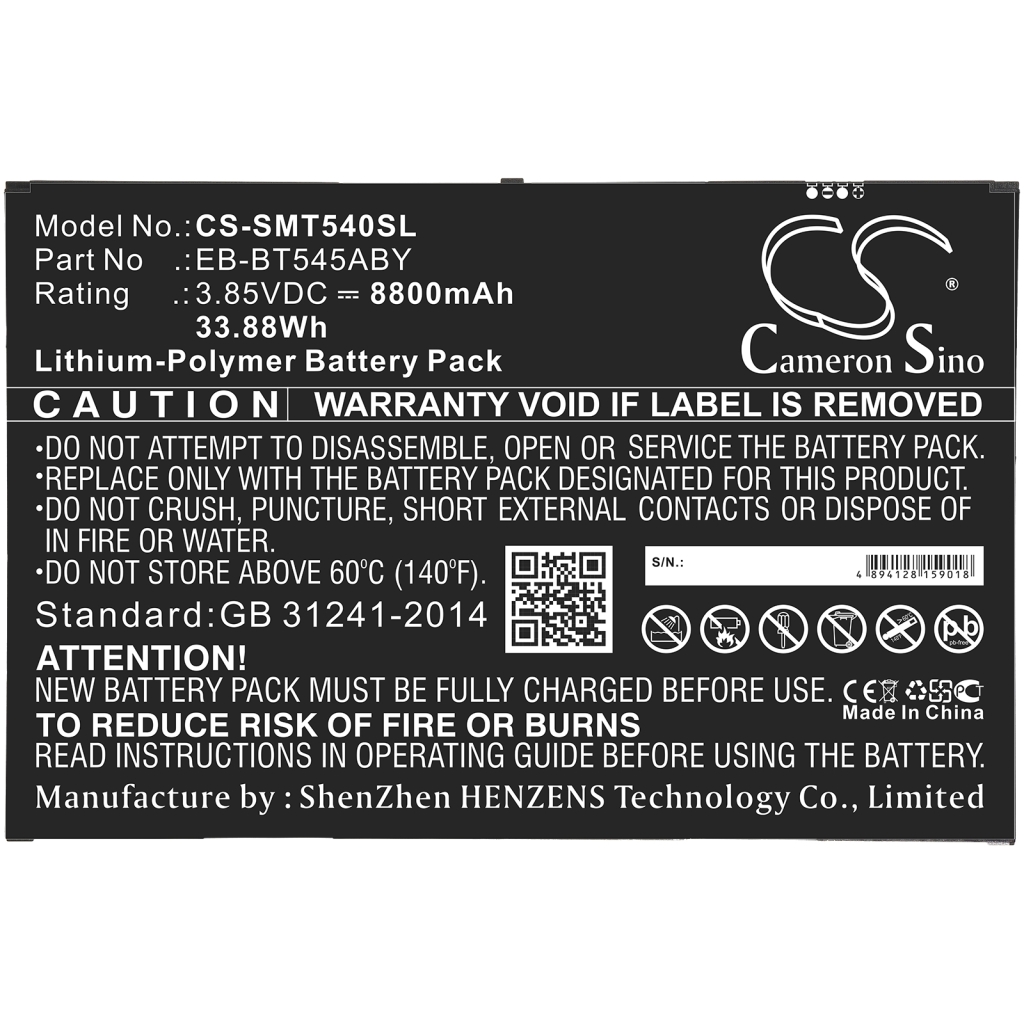 Sostituzione della batteria compatibile per Samsung EB-BT545ABY