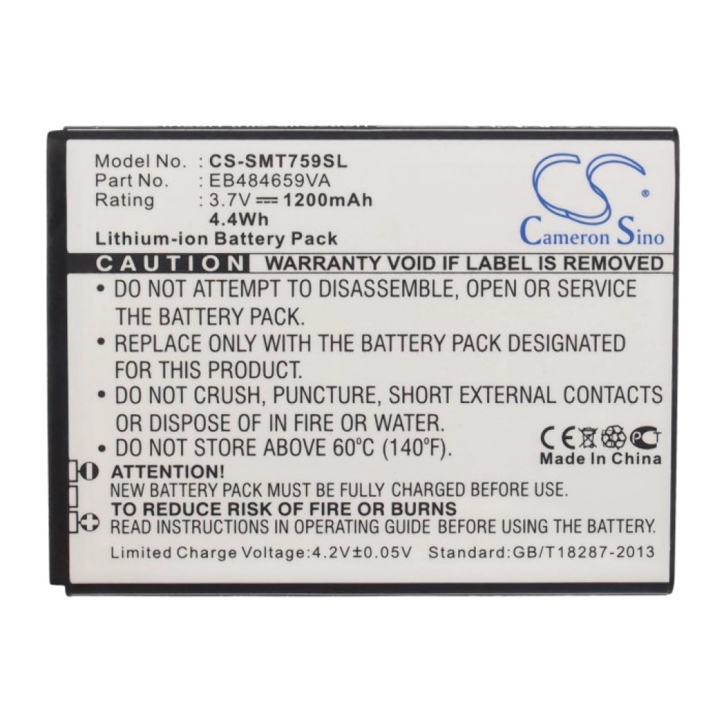 Batterie Batteria del telefono cellulare CS-SMT759SL
