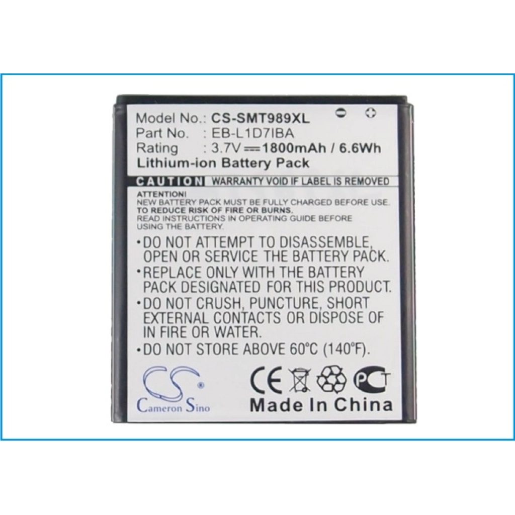 Batterie Batteria del telefono cellulare CS-SMT989XL