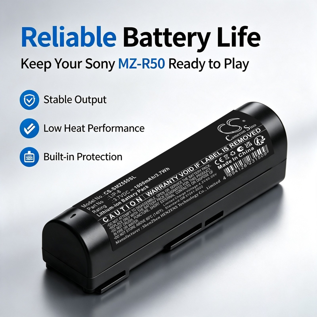 Batterie compatibile con Sony MZ-R50 MZ-R50 CS-SMZ550SL