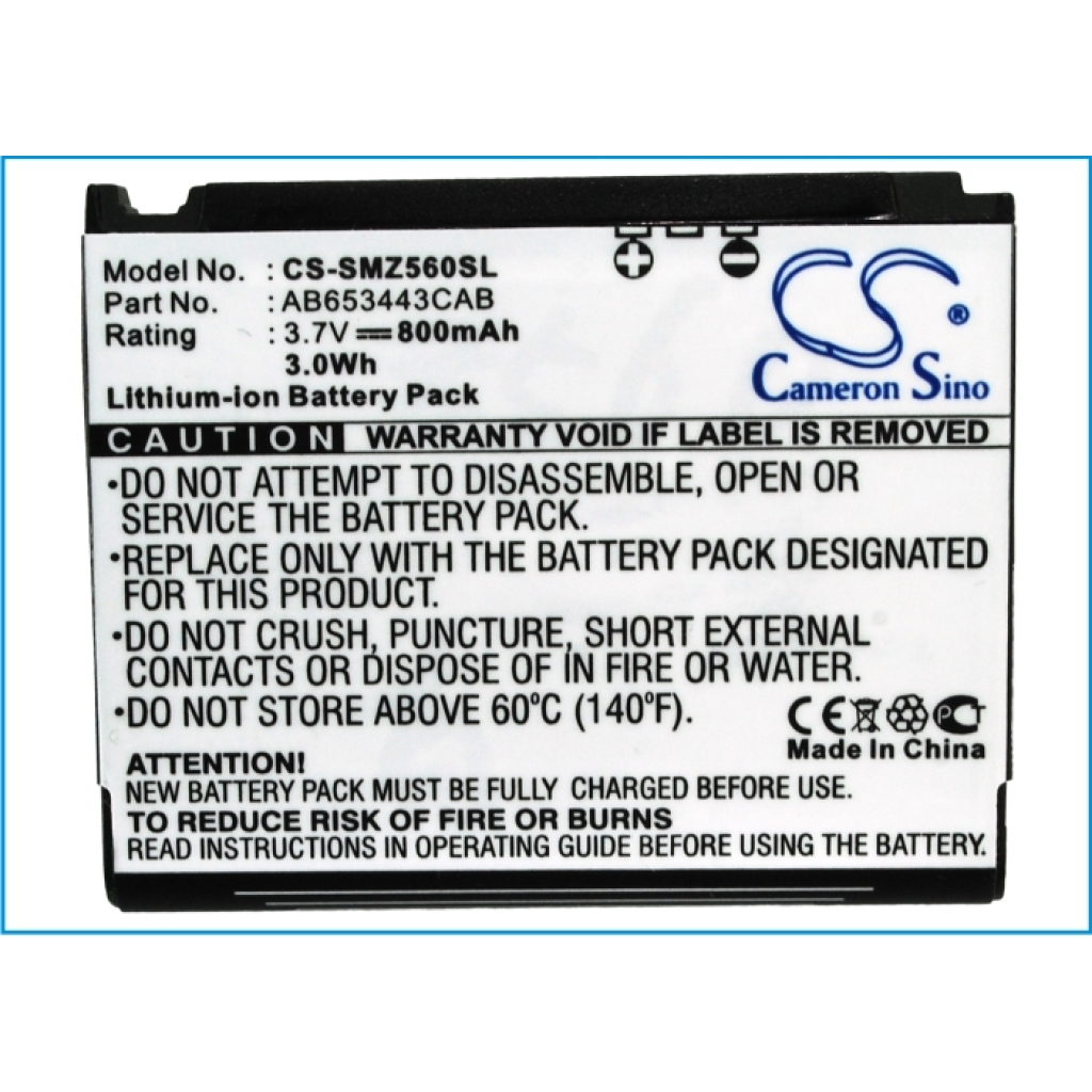 Batteria del telefono cellulare Samsung CS-SMZ560SL
