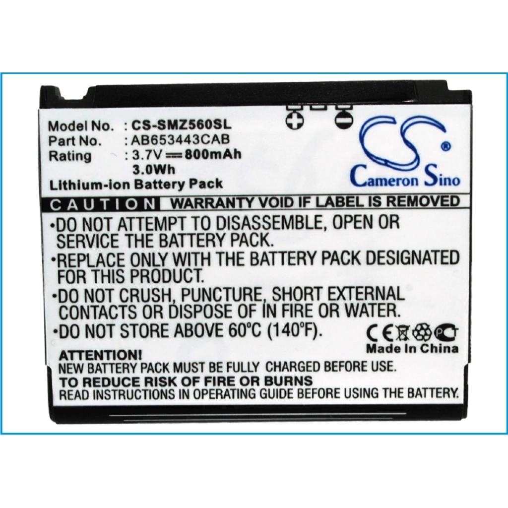 Batterie Batteria del telefono cellulare CS-SMZ560SL