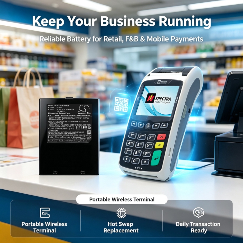 Battery compatible with Payment Terminal Battery