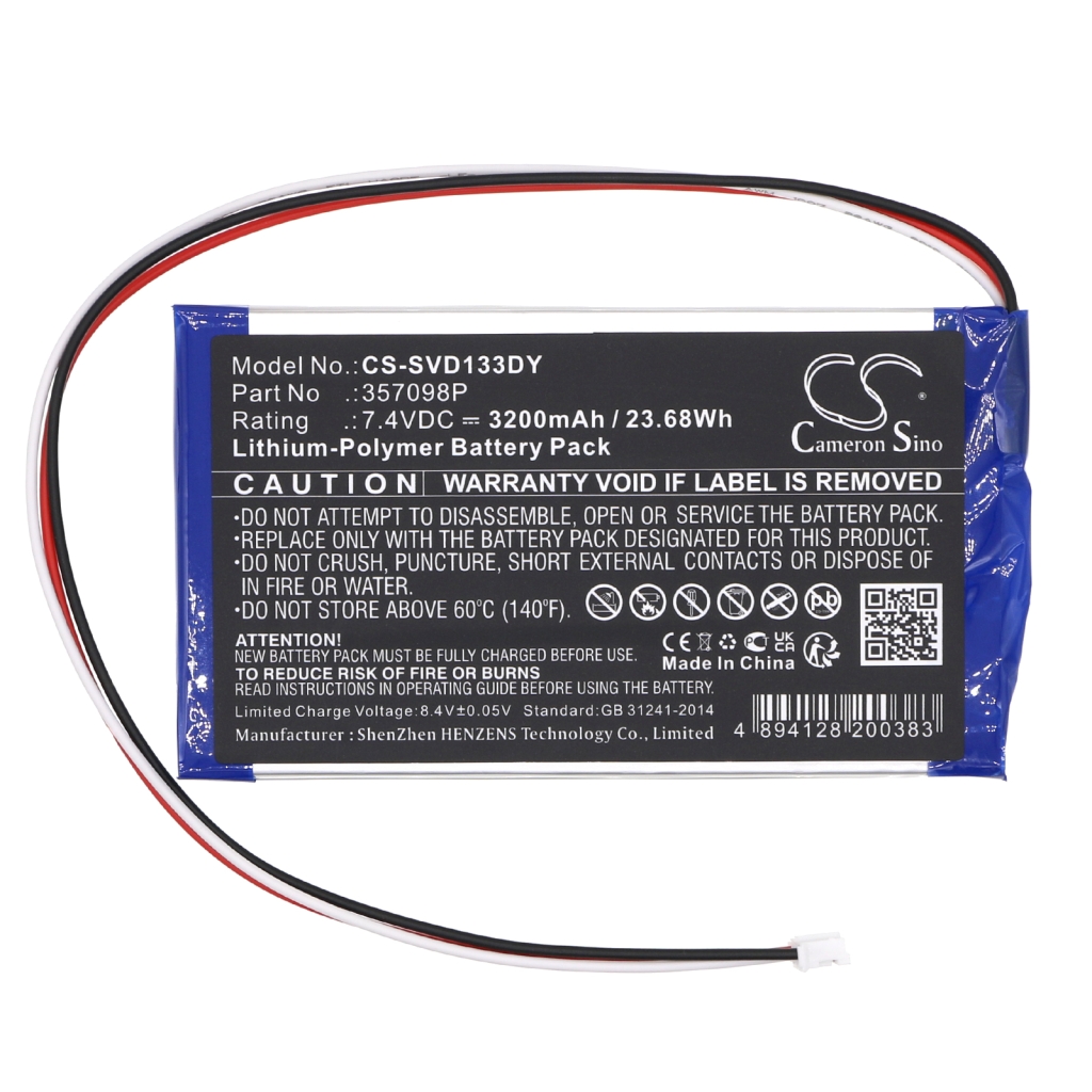 Batteria del lettore DVD Sylvania CS-SVD133DY
