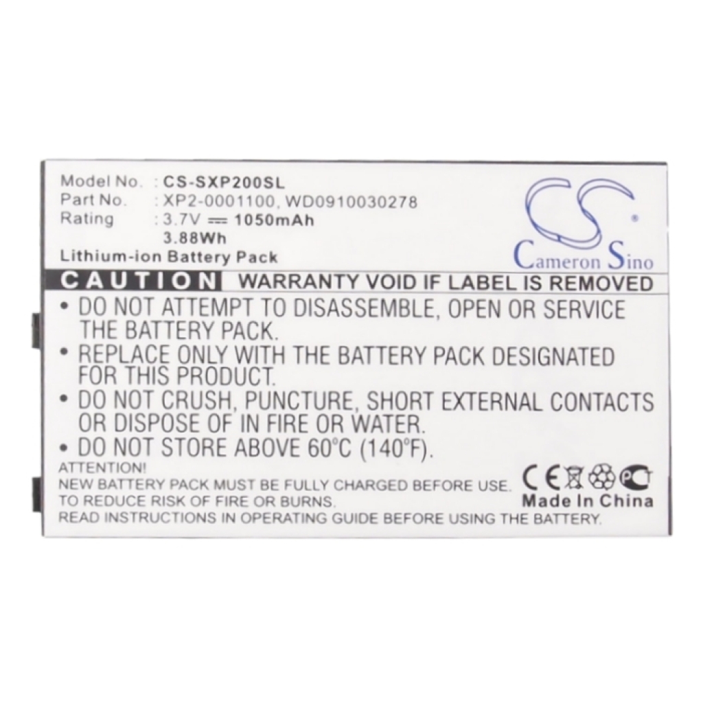 Sostituzione della batteria compatibile per Socketmobile WD0910030278,XP2-0001100